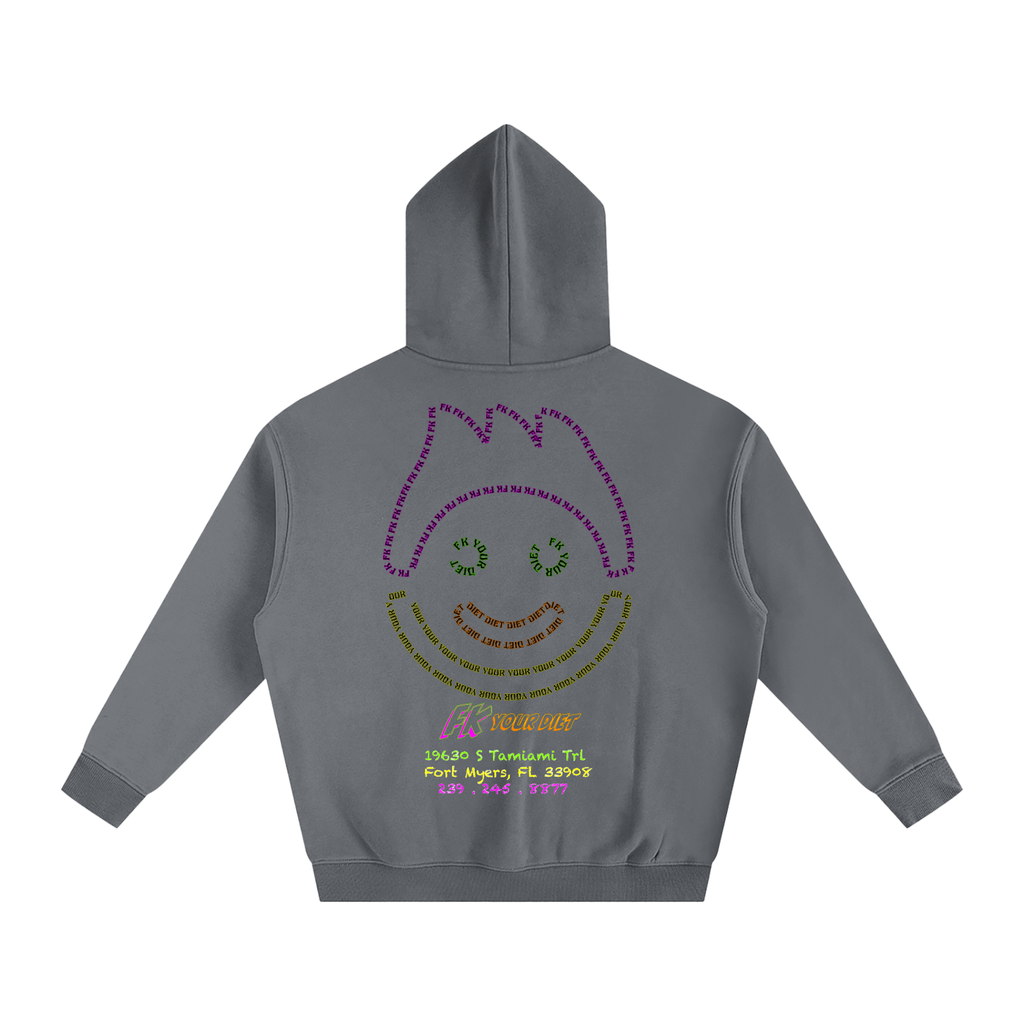 Full Belly Smiley - Oversize Fleeced Hoodie