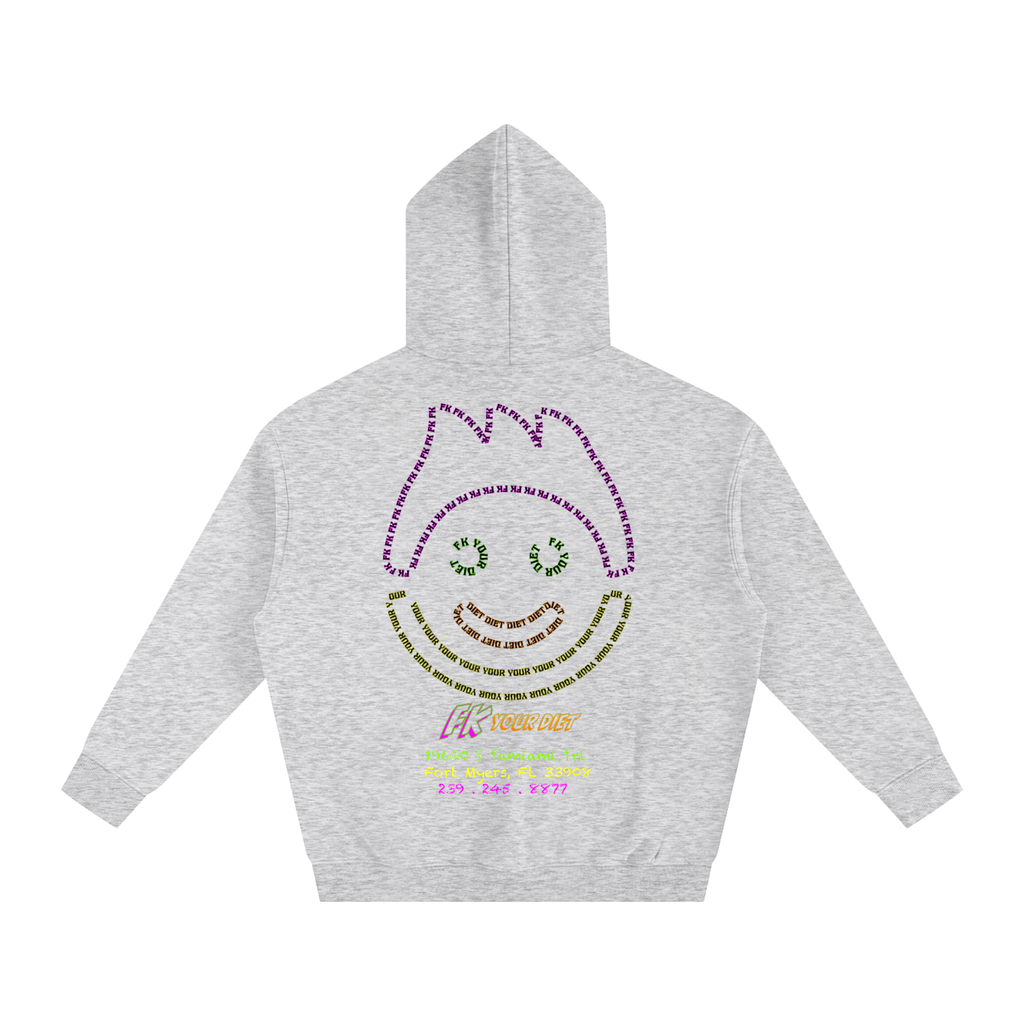 Full Belly Smiley - Oversize Fleeced Hoodie