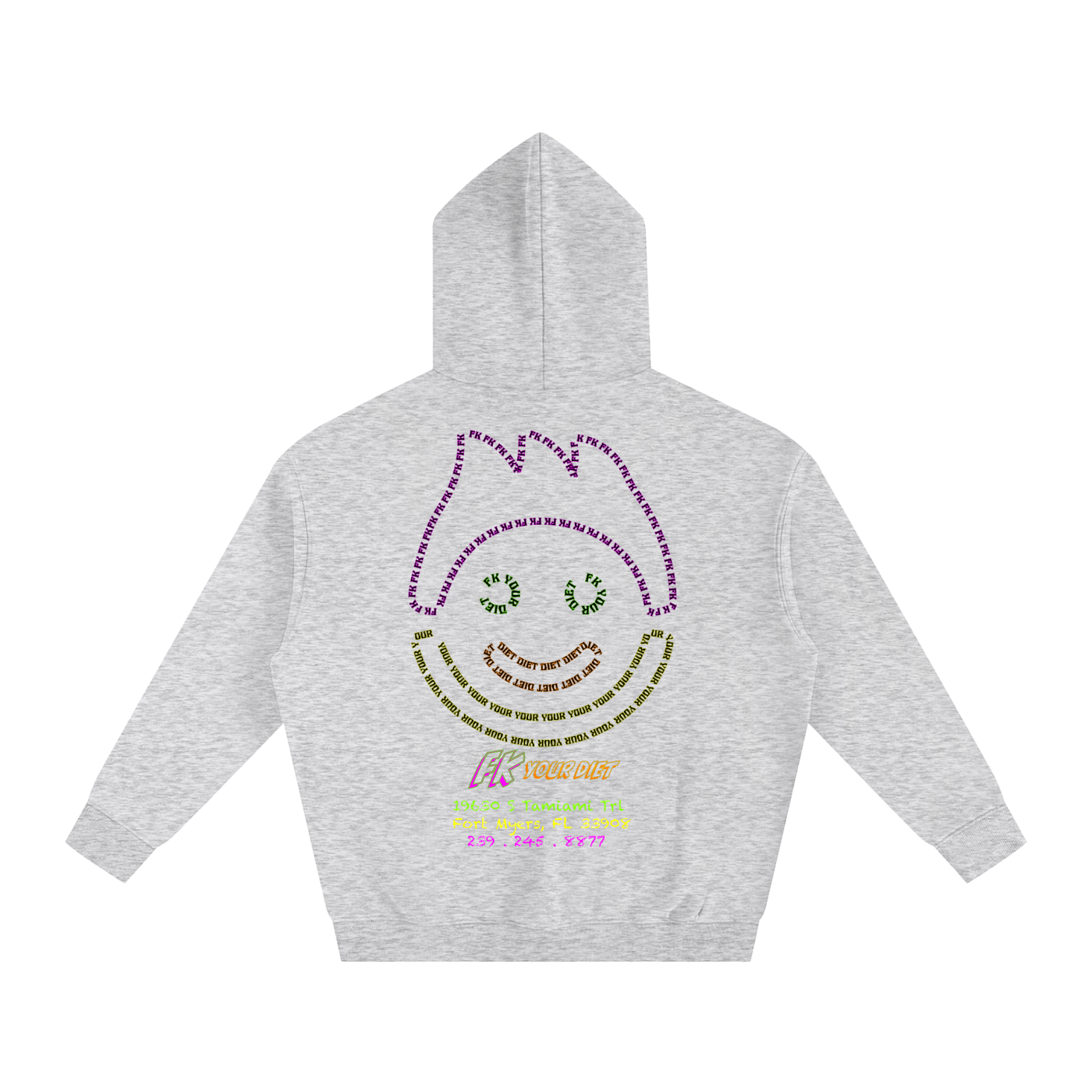 Full Belly Smiley - Oversize Fleeced Hoodie