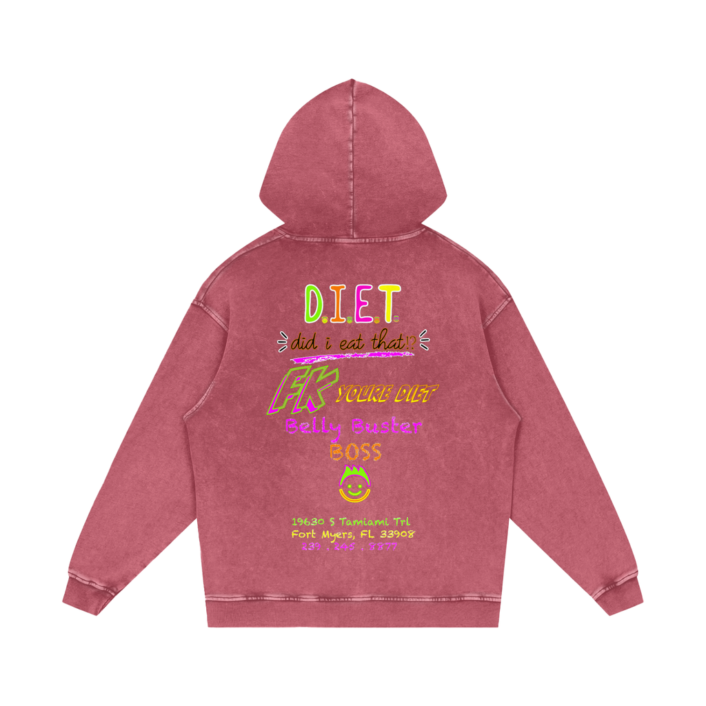 Belly BUSTER - Snow Wash Loose Hoodie