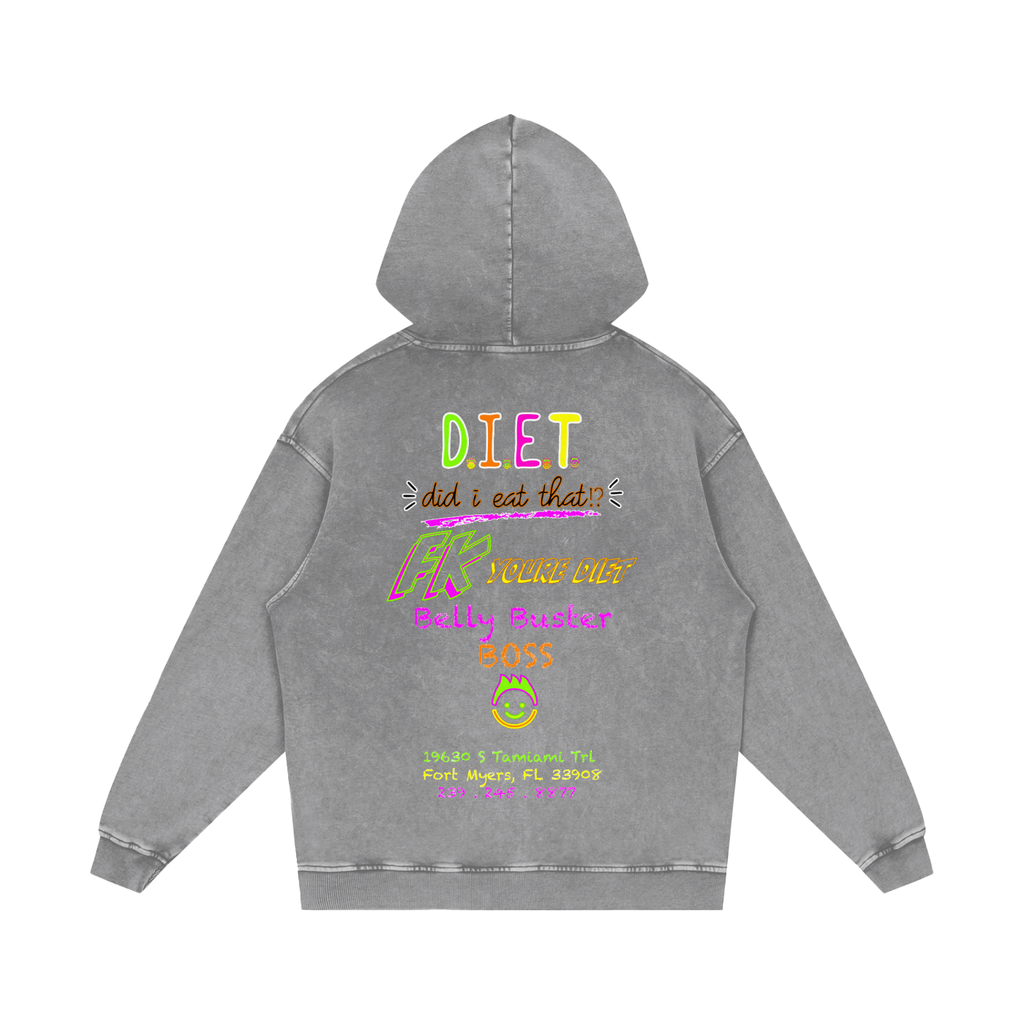 Belly BUSTER - Snow Wash Loose Hoodie