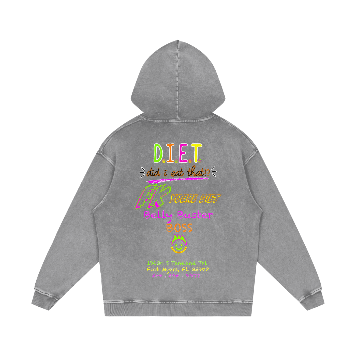 Belly BUSTER - Snow Wash Loose Hoodie