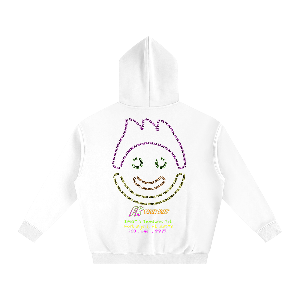 Full Belly Smiley - Oversize Fleeced Hoodie