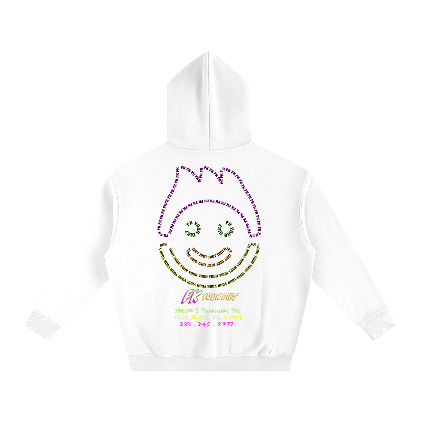 Full Belly Smiley - Oversize Fleeced Hoodie