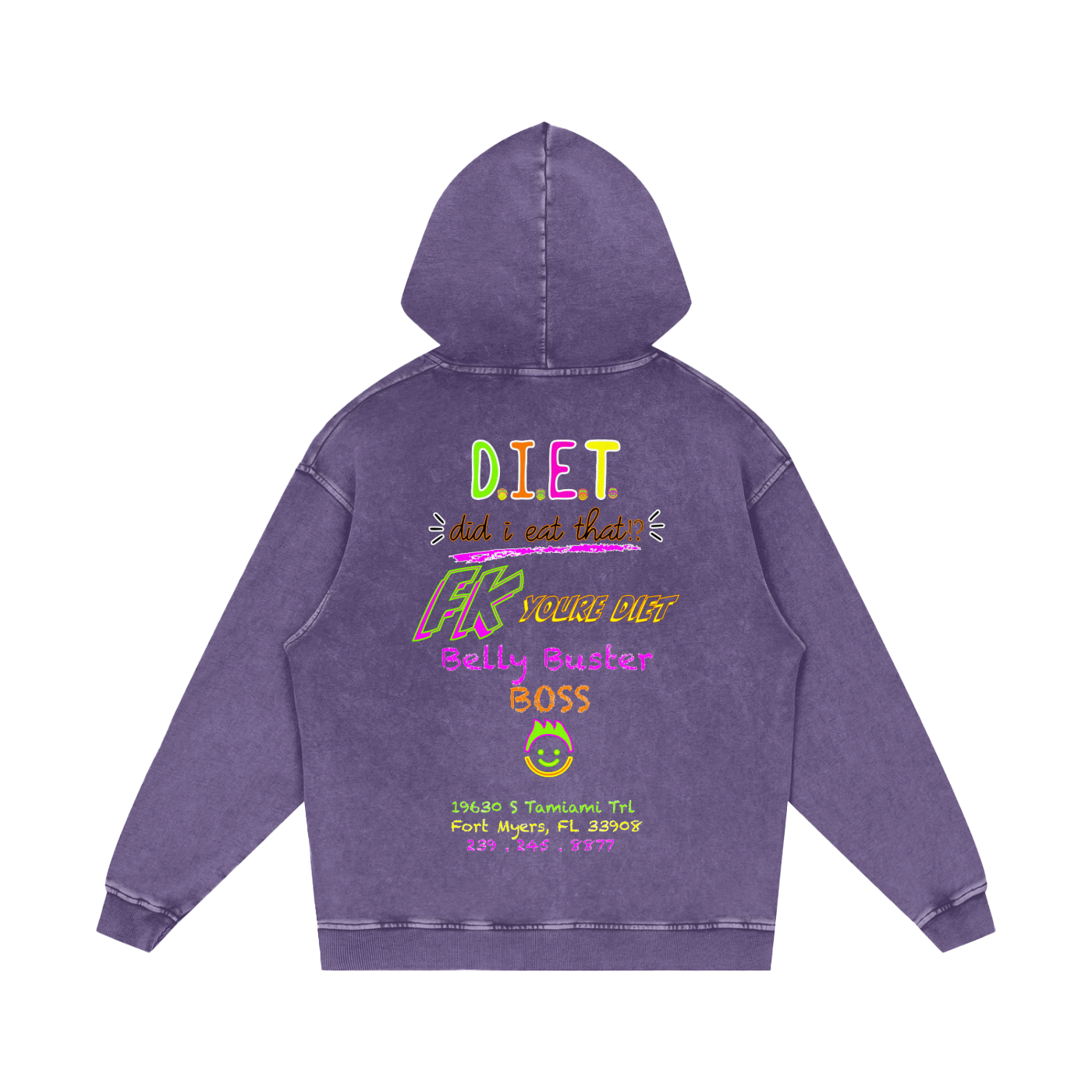 Belly BUSTER - Snow Wash Loose Hoodie