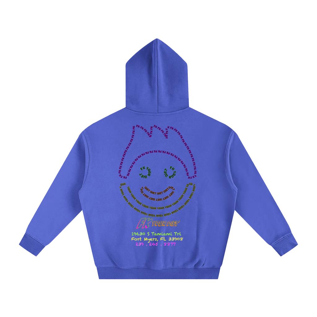 Full Belly Smiley - Oversize Fleeced Hoodie
