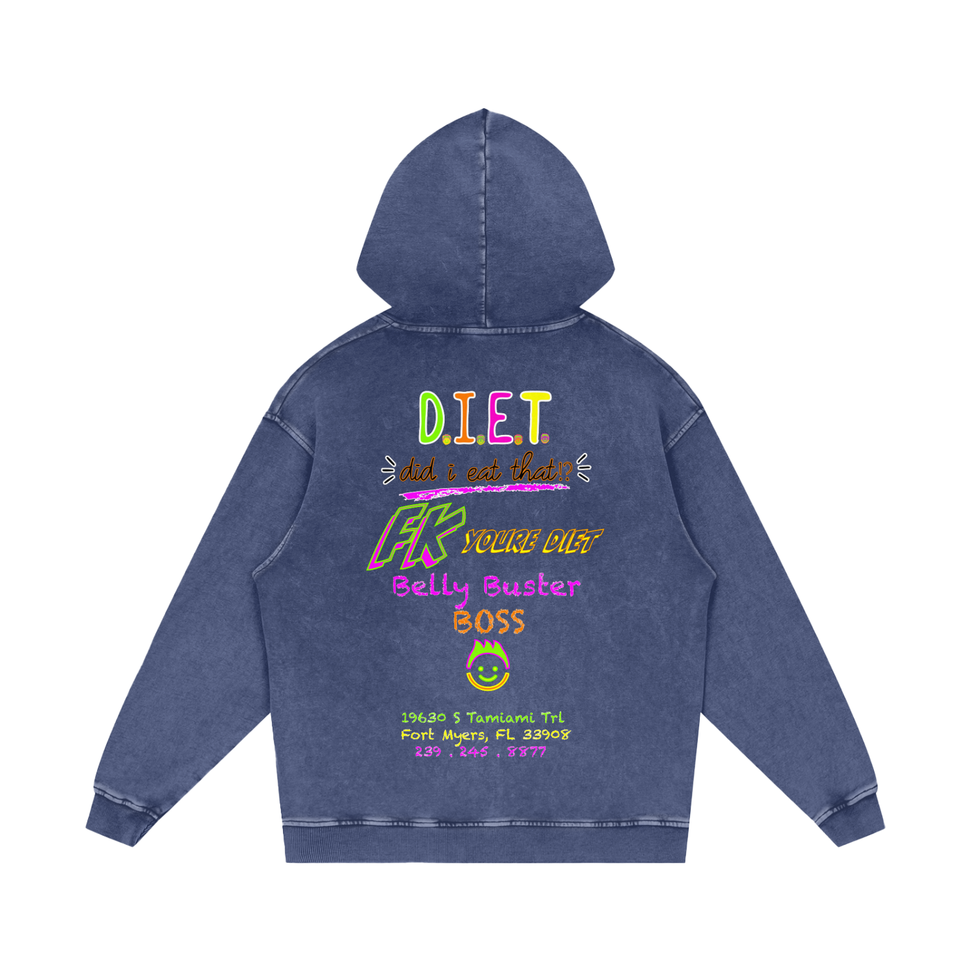 Belly BUSTER - Snow Wash Loose Hoodie