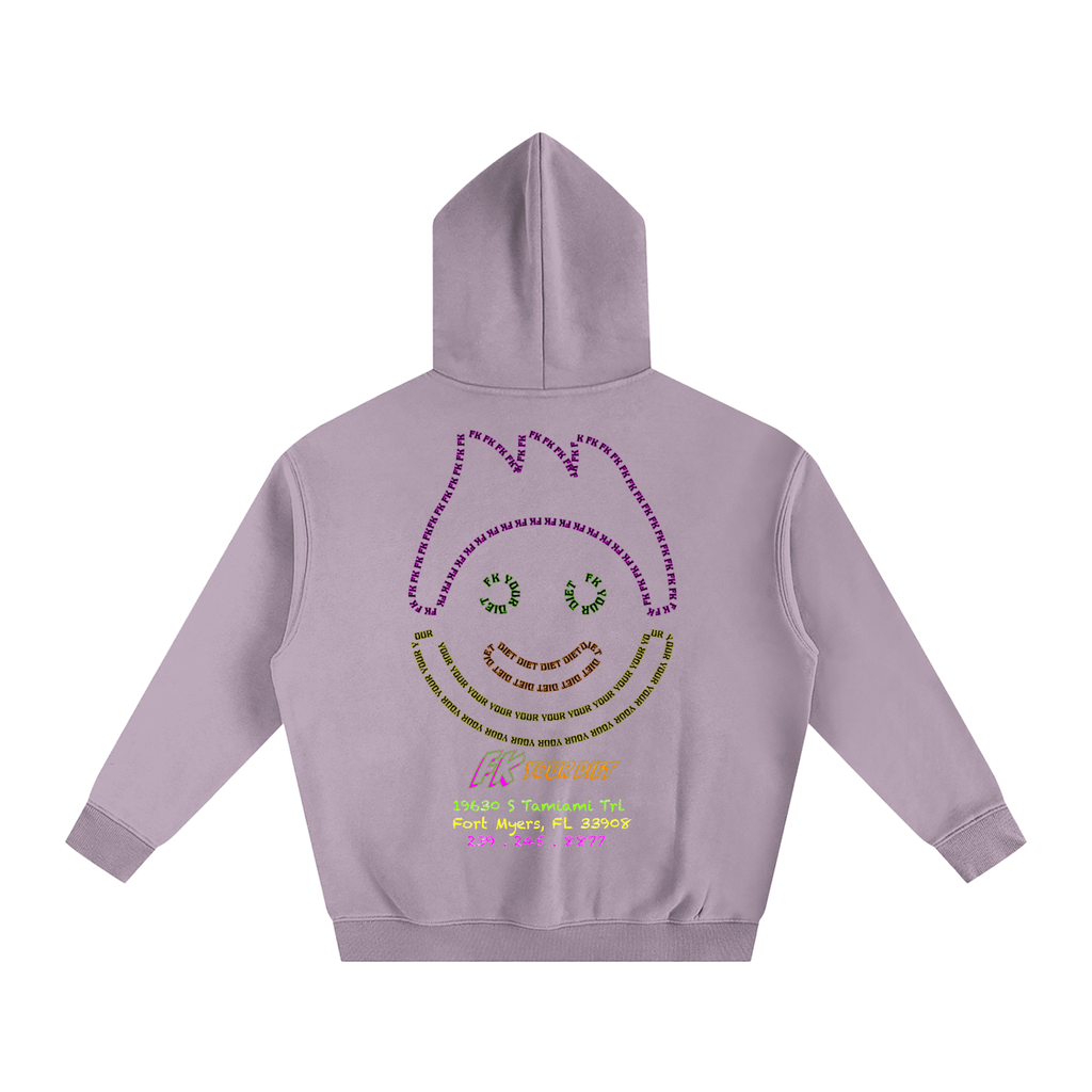 Full Belly Smiley - Oversize Fleeced Hoodie