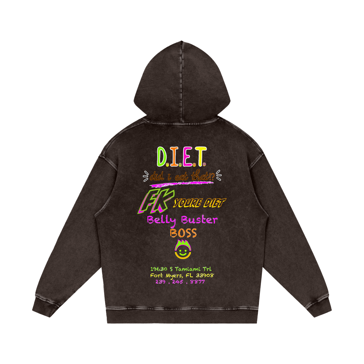 Belly BUSTER - Snow Wash Loose Hoodie