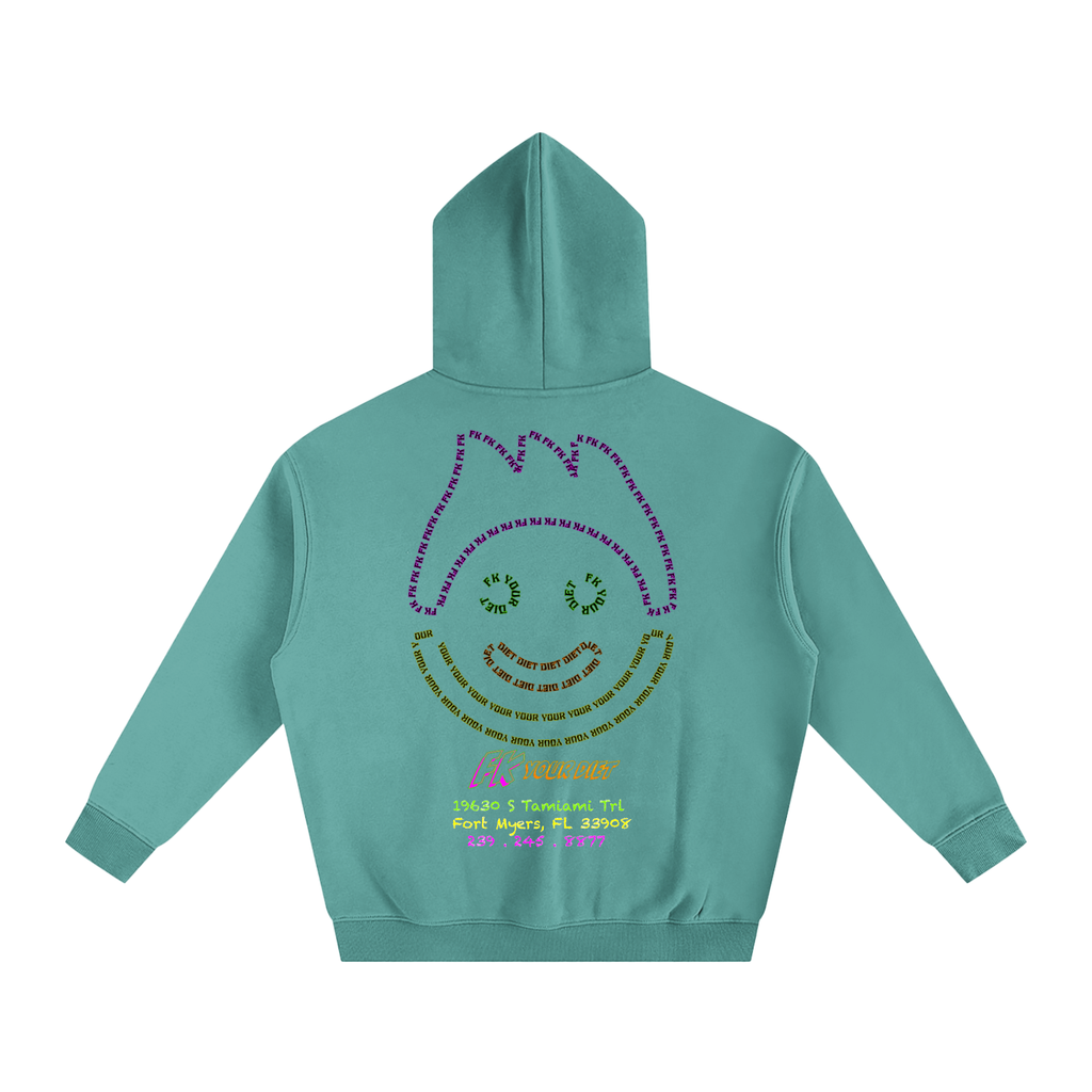 Full Belly Smiley - Oversize Fleeced Hoodie
