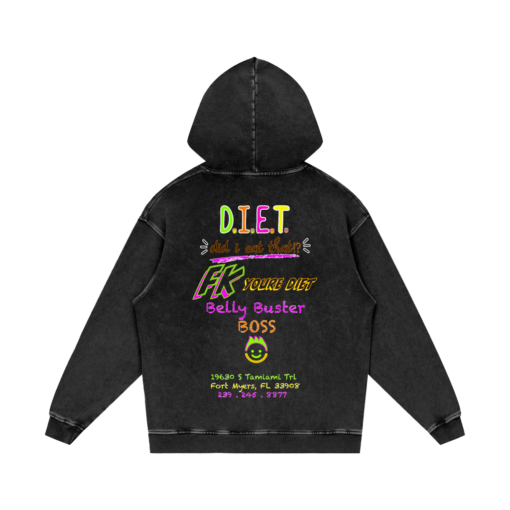 Belly BUSTER - Snow Wash Loose Hoodie