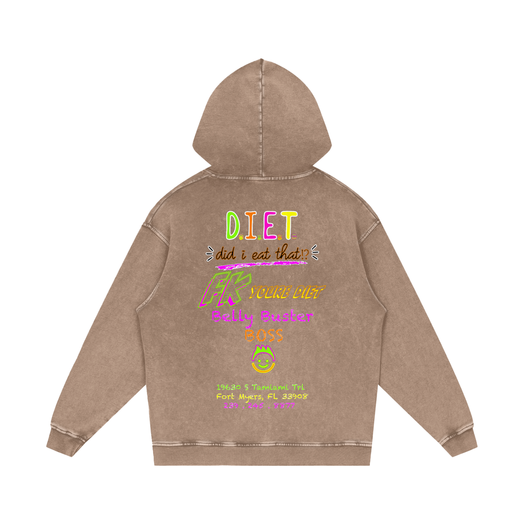 Belly BUSTER - Snow Wash Loose Hoodie