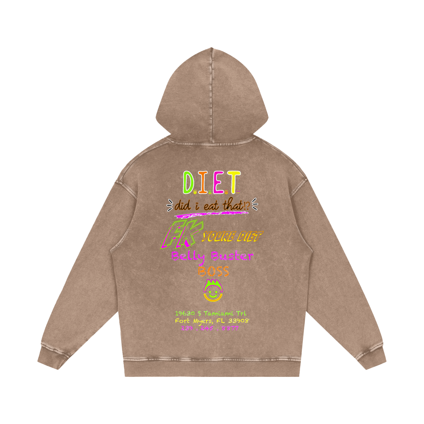Belly BUSTER - Snow Wash Loose Hoodie